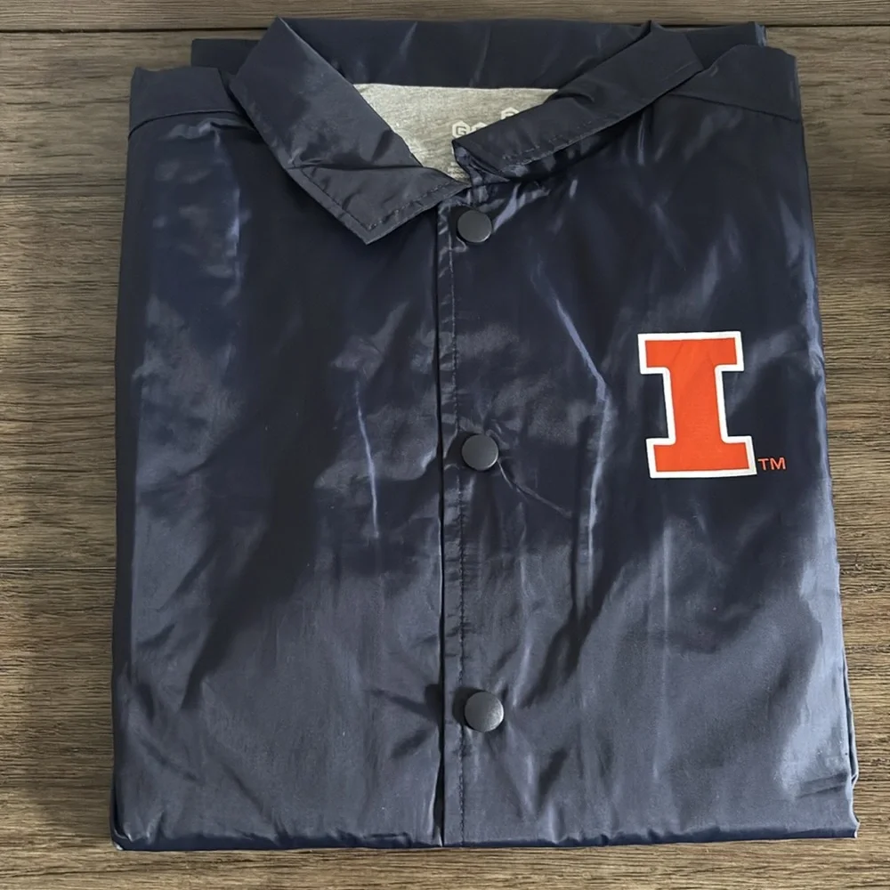 NWT [Gen2] Illinois Fighting Illini NCAA Button-Up Coaches Jacket Youth L 14/16